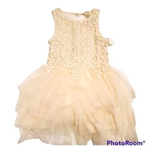 FOREVER 21 Girl's Cream Tulle Lace Party Dress - Size 13, 14